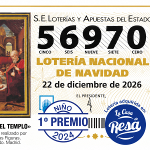 DÉCIMO LOTERÍA DE NAVIDAD NÚMERO 56970