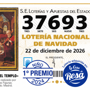 DÉCIMO LOTERÍA DE NAVIDAD NÚMERO 37693