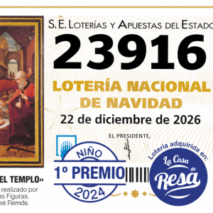 DÉCIMO LOTERÍA DE NAVIDAD NÚMERO 23916