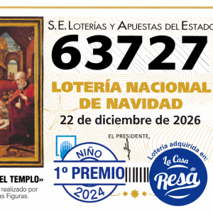 DÉCIMO LOTERÍA DE NAVIDAD NÚMERO 63727