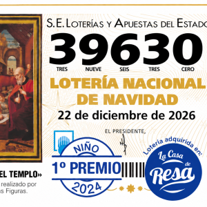 DÉCIMO LOTERÍA DE NAVIDAD NÚMERO 39630