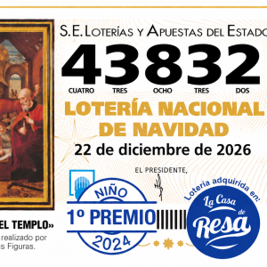 DÉCIMO LOTERÍA DE NAVIDAD NÚMERO 43832
