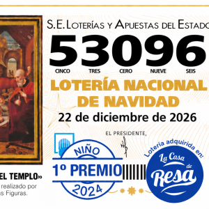 DÉCIMO LOTERÍA DE NAVIDAD NÚMERO 53096