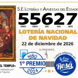 DÉCIMO LOTERÍA DE NAVIDAD NÚMERO 55627