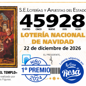 DÉCIMO LOTERÍA DE NAVIDAD NÚMERO 45928