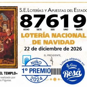 DÉCIMO LOTERÍA DE NAVIDAD NÚMERO 87619